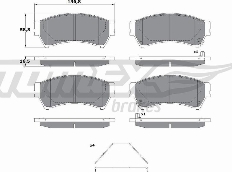 TOMEX brakes TX 17-40 - Set placute frana,frana disc parts5.com