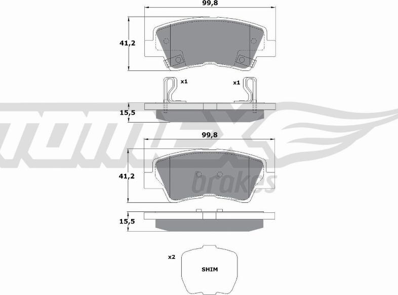 TOMEX brakes TX 17-48 - Set placute frana,frana disc parts5.com