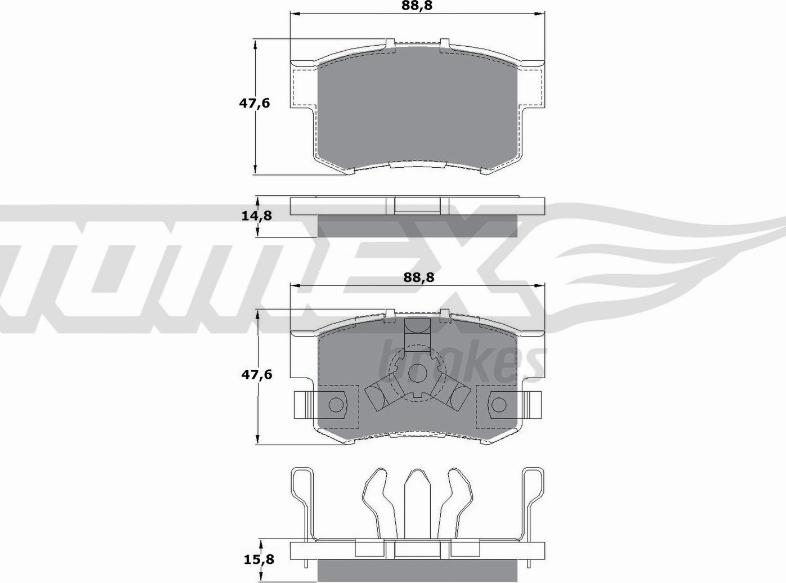 TOMEX brakes TX 17-53 - Komplet zavornih oblog, ploscne (kolutne) zavore parts5.com