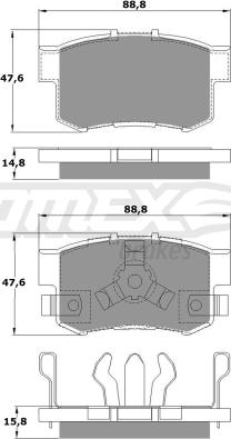 TOMEX brakes TX 17-53 - Σετ τακάκια, δισκόφρενα parts5.com