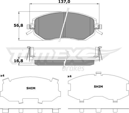 TOMEX brakes TX 17-65 - Set placute frana,frana disc parts5.com