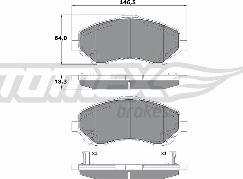 TOMEX brakes TX 17-67 - Brake Pad Set, disc brake parts5.com