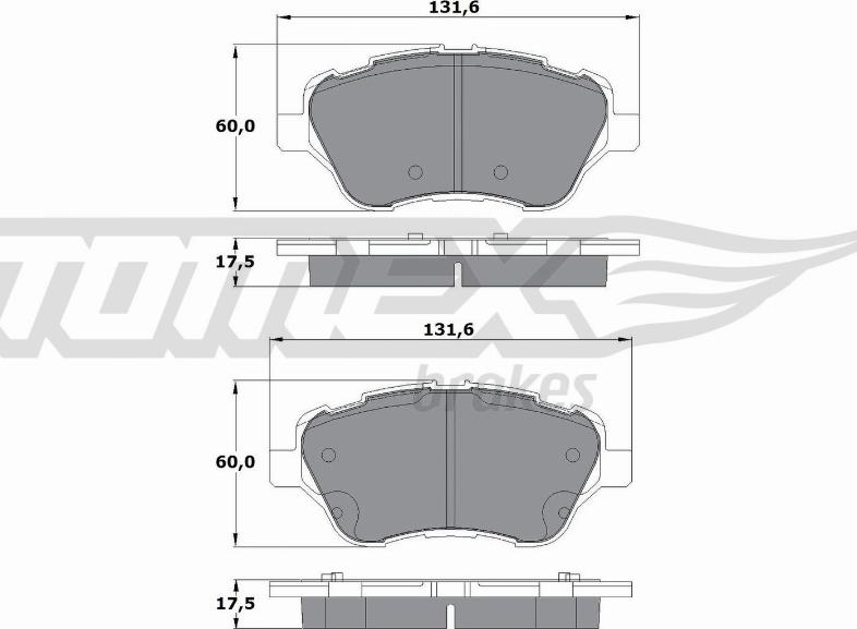 TOMEX brakes TX 17-16 - Set placute frana,frana disc parts5.com