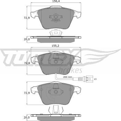 TOMEX brakes TX 17-11 - Komplet zavornih oblog, ploscne (kolutne) zavore parts5.com