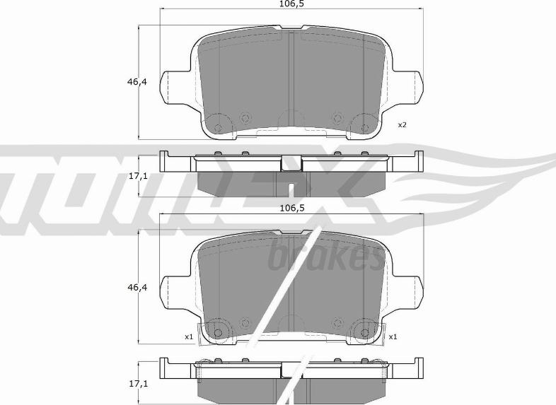 TOMEX brakes TX 17-88 - Brake Pad Set, disc brake parts5.com