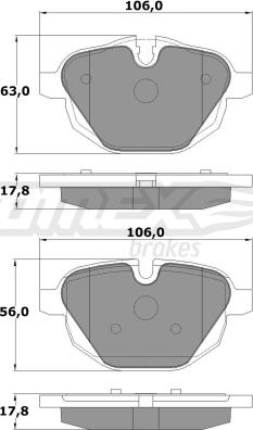 TOMEX brakes TX 17-34 - Komplet zavornih oblog, ploscne (kolutne) zavore parts5.com