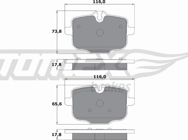 TOMEX brakes TX 17-36 - Комплект спирачно феродо, дискови спирачки parts5.com