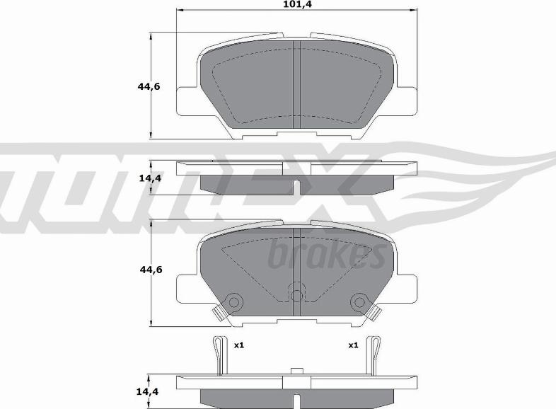 TOMEX brakes TX 17-30 - Brake Pad Set, disc brake parts5.com