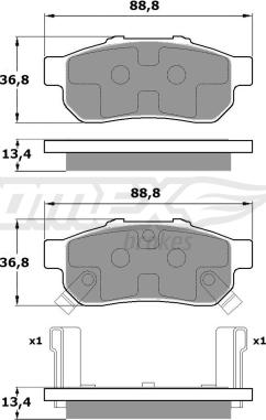 TOMEX brakes TX 17-22 - Fren balata seti, diskli fren parts5.com