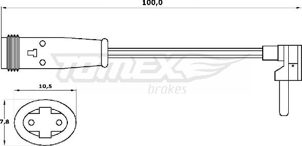 TOMEX brakes TX 30-27 - Προειδοπ. επαφή, φθορά υλικού τριβής των φρένων parts5.com