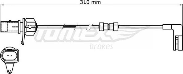 TOMEX brakes TX 31-39 - Warning Contact, brake pad wear parts5.com