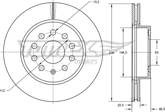 TOMEX brakes TX 74-10 - Disc frana parts5.com