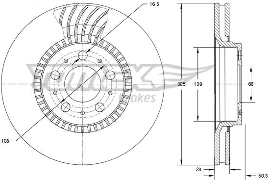 TOMEX brakes TX 74-13 - Piduriketas parts5.com