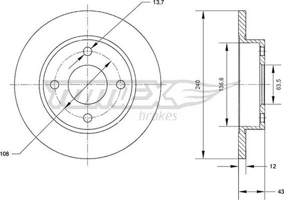 TOMEX brakes TX 70-99 - Disc frana parts5.com