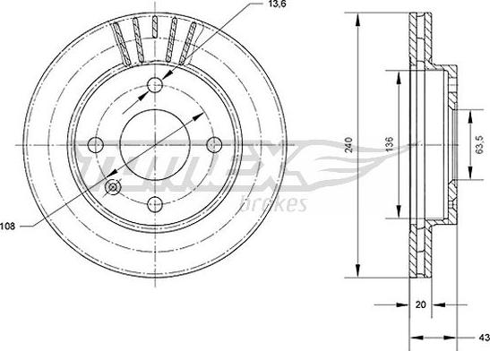 TOMEX brakes TX 70-40 - Zavorni kolut parts5.com