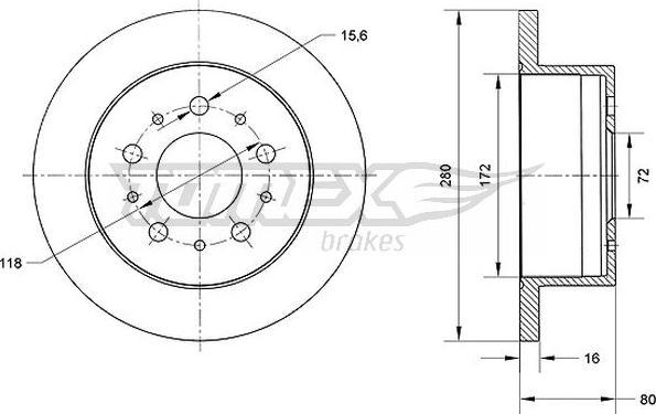 TOMEX brakes TX 70-61 - Disc frana parts5.com