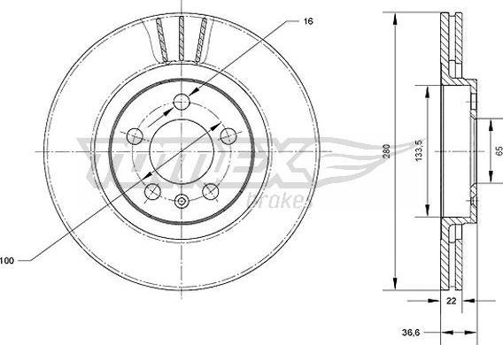 TOMEX brakes TX 70-09 - Disc frana parts5.com