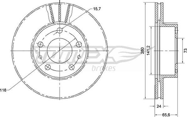 TOMEX brakes TX 70-19 - Kočioni disk parts5.com