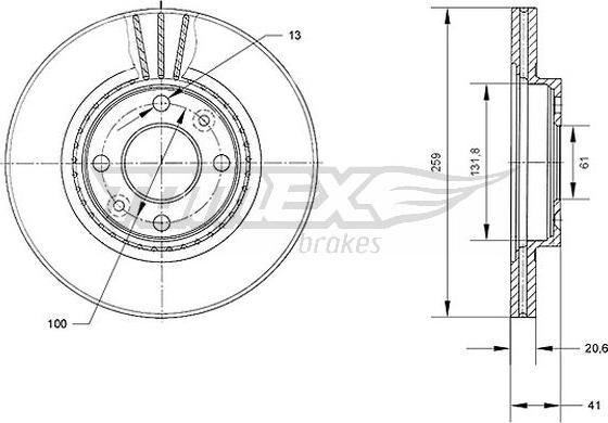 TOMEX brakes TX 70-10 - Disc frana parts5.com