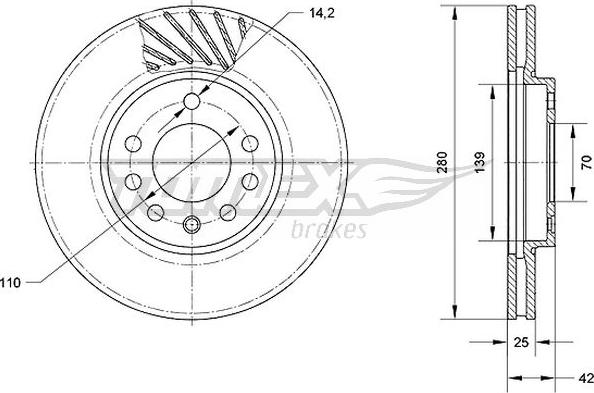 TOMEX brakes TX 70-11 - Disc frana parts5.com