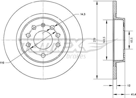 TOMEX brakes TX 70-81 - Disc frana parts5.com