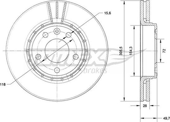 TOMEX brakes TX 70-27 - Piduriketas parts5.com