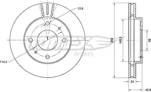 TOMEX brakes TX 70-74 - Disc frana parts5.com