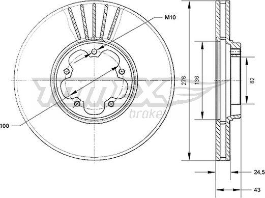 TOMEX brakes TX 70-75 - Disque de frein parts5.com