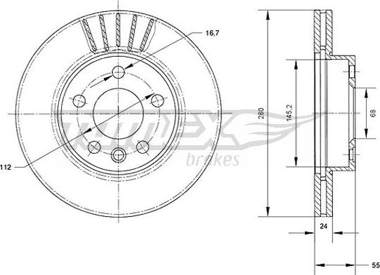 TOMEX brakes TX 70-78 - Piduriketas parts5.com