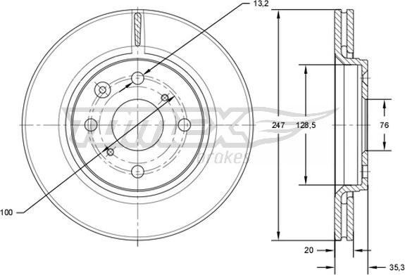 TOMEX brakes TX 71-55 - Disc frana parts5.com