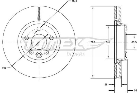 TOMEX brakes TX 71-56 - Bremsscheibe parts5.com