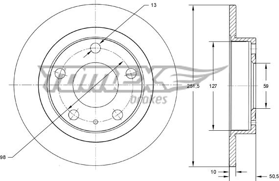 TOMEX brakes TX 71-58 - Disc frana parts5.com