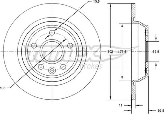 TOMEX brakes TX 71-61 - Disc frana parts5.com