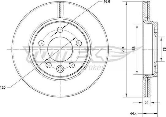 TOMEX brakes TX 71-07 - Brzdový kotúč parts5.com