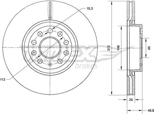 TOMEX brakes TX 71-12 - Tarcza hamulcowa parts5.com