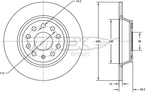 TOMEX brakes TX 71-37 - Brake Disc parts5.com