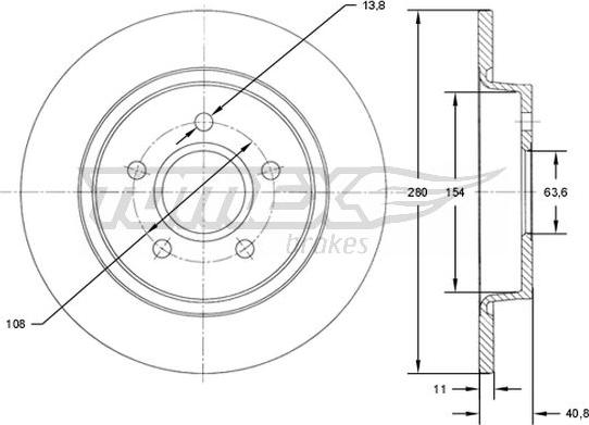 TOMEX brakes TX 71-75 - Спирачен диск parts5.com