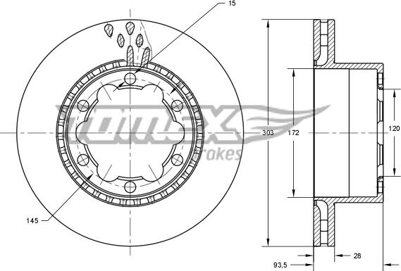 TOMEX brakes TX 73-44 - Disc frana parts5.com