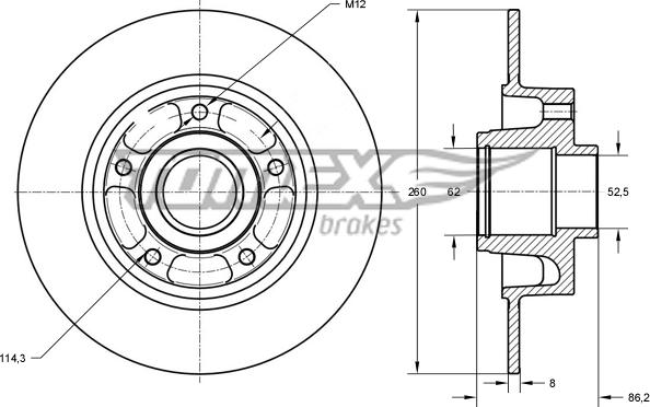 TOMEX brakes TX 73-551 - Kočioni disk parts5.com