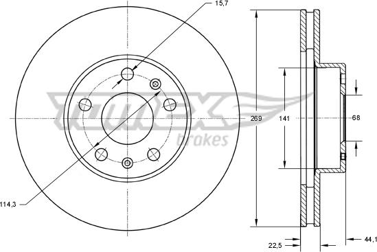 TOMEX brakes TX 73-51 - Zavorni kolut parts5.com