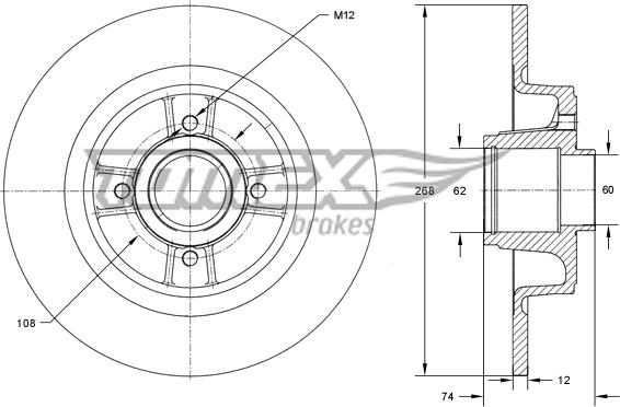 TOMEX brakes TX 73-581 - Disc frana parts5.com