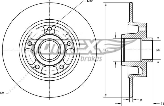 TOMEX brakes TX 73-611 - Disco de freno parts5.com