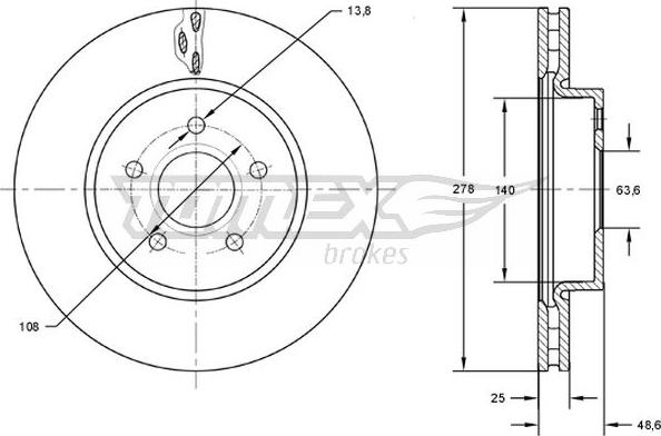 TOMEX brakes TX 73-02 - Brake Disc parts5.com