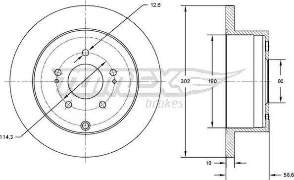 TOMEX brakes TX 73-16 - Brake Disc parts5.com