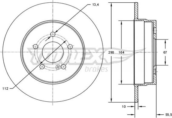 TOMEX brakes TX 73-10 - Brake Disc parts5.com