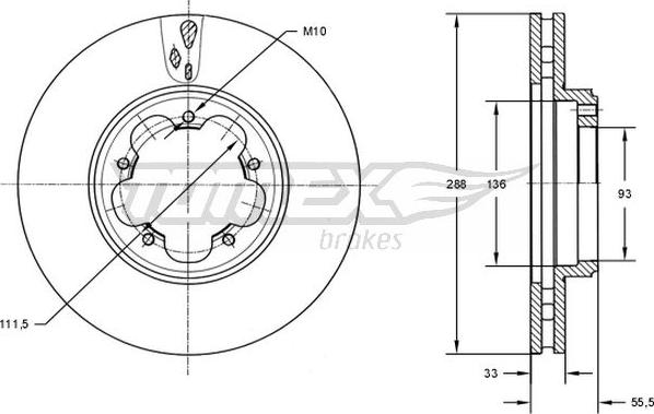 TOMEX brakes TX 73-11 - Brake Disc parts5.com