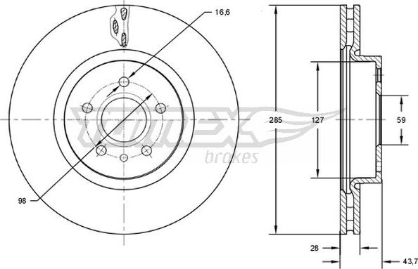 TOMEX brakes TX 73-13 - Disque de frein parts5.com