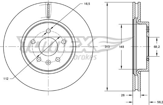 TOMEX brakes TX 73-89 - Piduriketas parts5.com