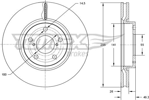 TOMEX brakes TX 73-25 - Kočioni disk parts5.com