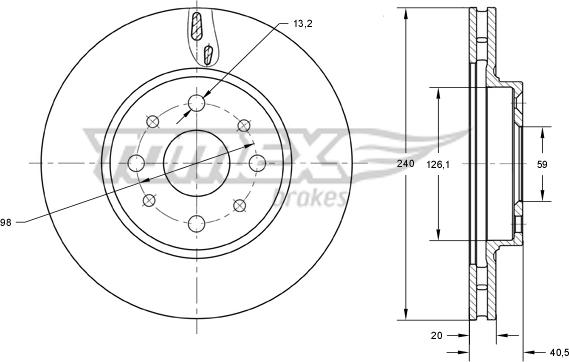 TOMEX brakes TX 73-73 - Disco de freno parts5.com